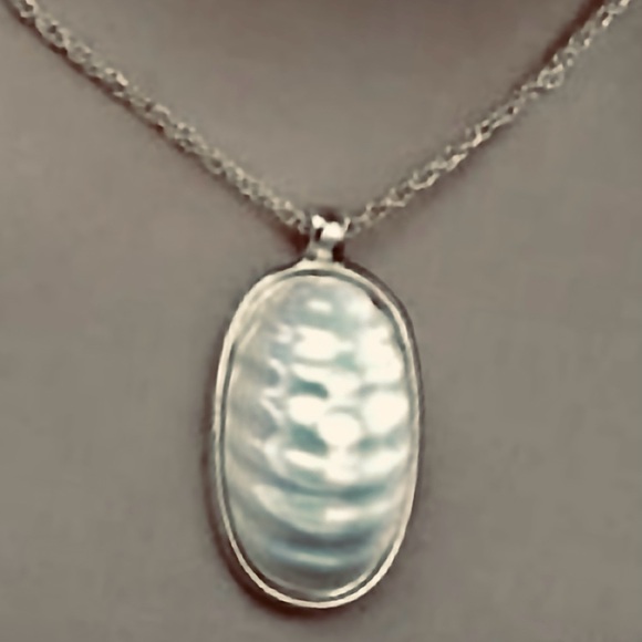 Jewelry - Rippled Pearl Ovoid Crease Wrinkle Ruffle Billow Furrow Wavelet Ellipse Necklace